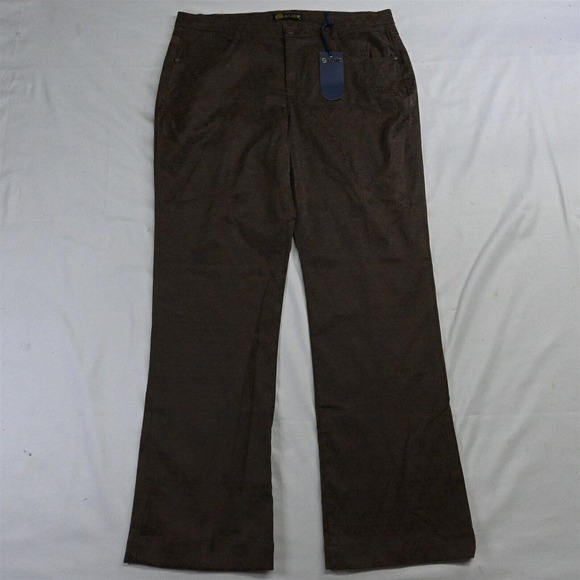 NEW A-Line 14 Brown Pattern 5 Pocket‎ Casual Womens Pants - Picture 1 of 7